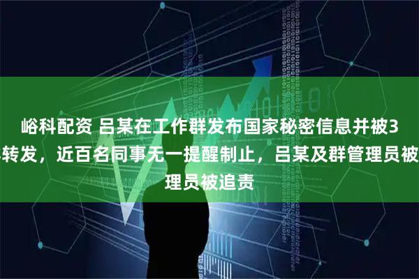 峪科配资 吕某在工作群发布国家秘密信息并被3个群转发，近百名同事无一提醒制止，吕某及群管理员被追责